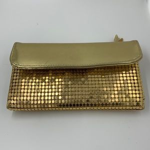 Whiting & Davis vintage metallic gold wallet vintage!